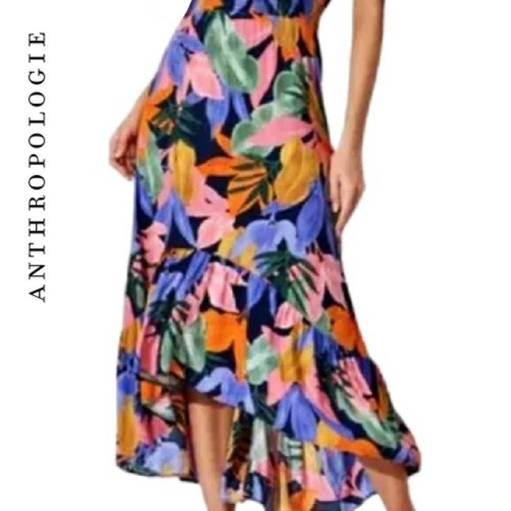 Sz S Abel The Label Anthropologie 100% Rayon Leonard Floral Leaf Maxi Skirt